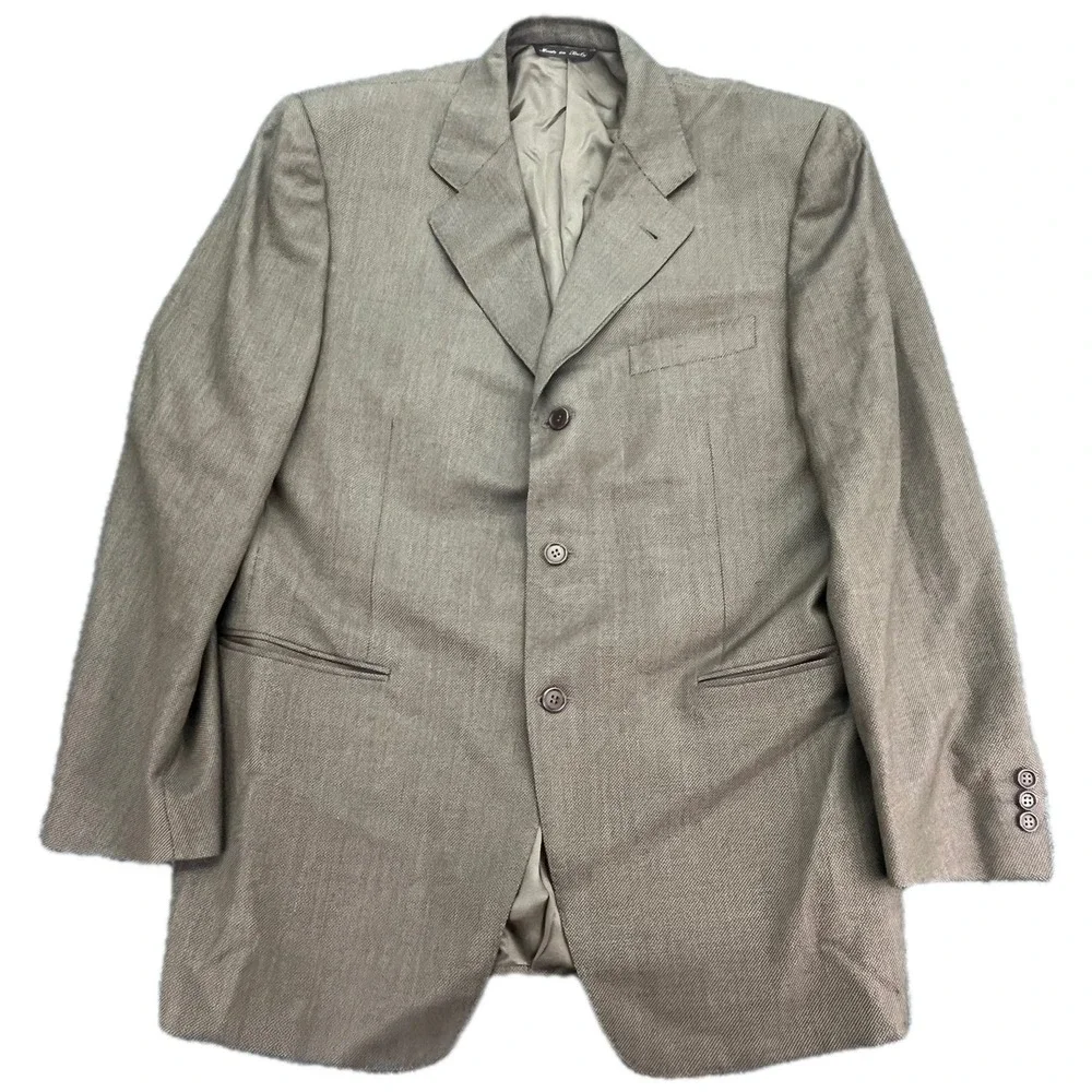 Canali‎ Proposta Super 120s Wool Blazer Jacket Made in Italy Men's 50 Brown